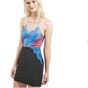 NWT Topshop Lace Bodycon Cutout Dress Sz 4P